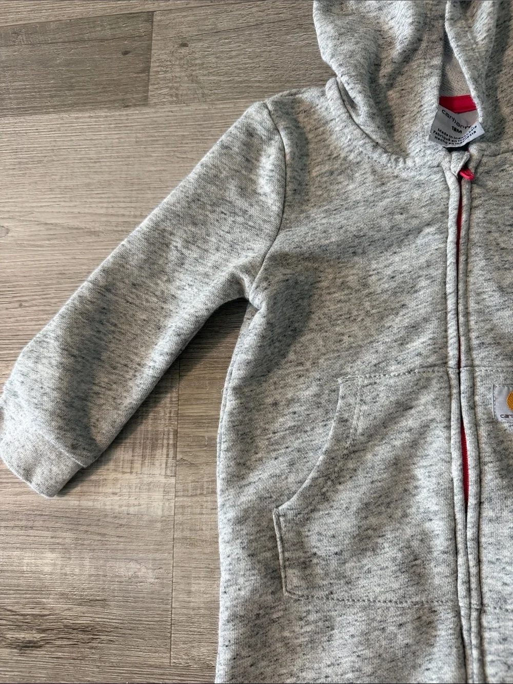 Carhartt Kids Heather Gray Hooded One-Piece